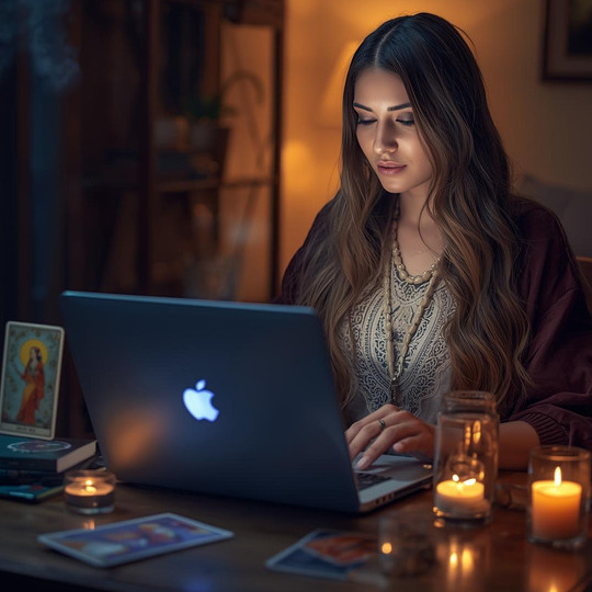 Woman enjoying an online reading